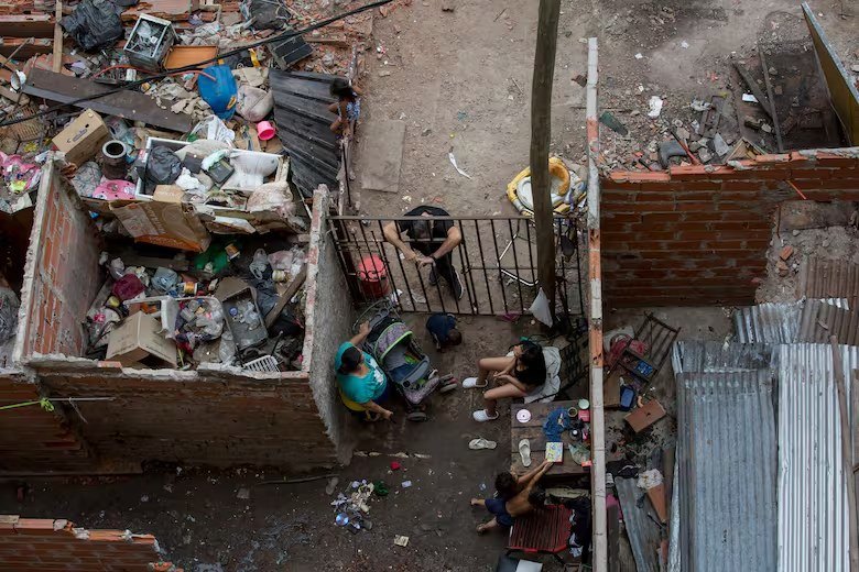 Viviendas precarias en el interior del predio