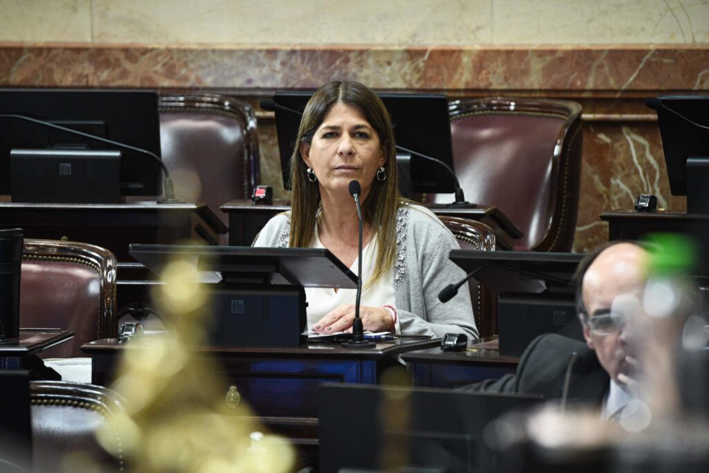 Guadalupe Tagliaferri hablando desde su banca