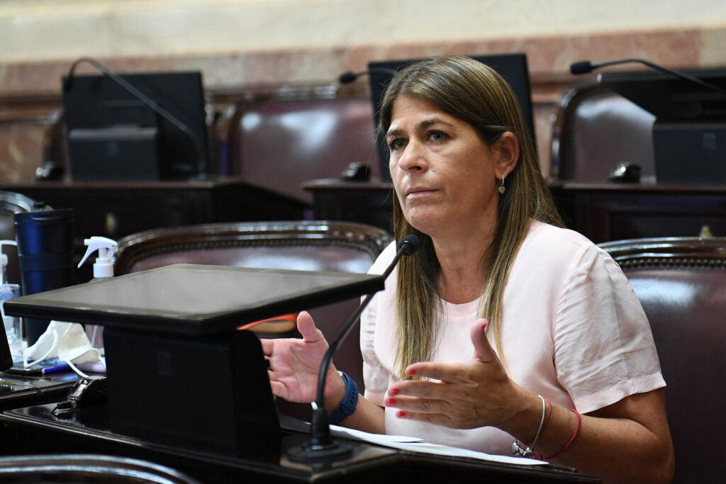 Guadalupe Tagliaferri durante una intervencion en el recinto